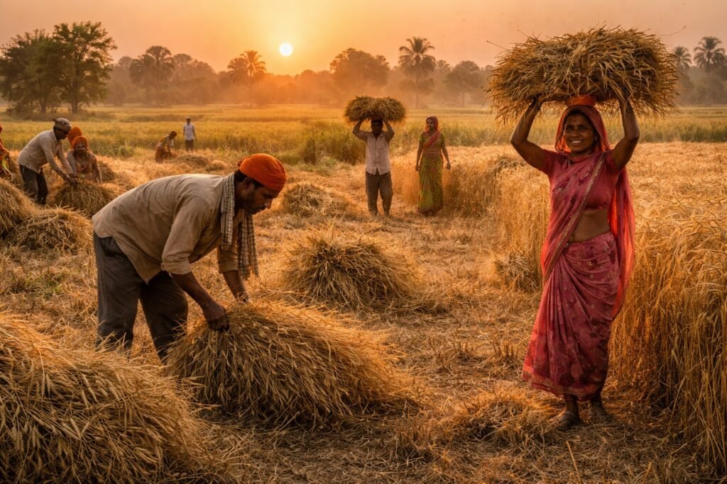 karnataka mgnarega workers work on farm